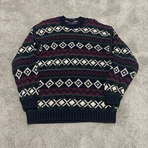 Abercrombie The Big Sweater Chunky Knit Crew Neck Mens Heavy Size Large